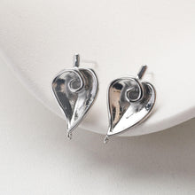 تحميل الصورة إلى عارض المعرض، قرط ذهبي على شكل ورقة قلب، أقراط من الذهب عيار 14 قيراطًا/فضة خالية من النيكل، دبابيس أذن من الفضة S925، قرط أذن على شكل قلب مع حلقة GZ715