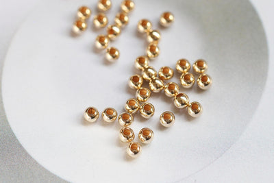 14K Gold Filled Beads, 2mm/2.5mm/3mm/4mm/5mm/6mm/8mm,  gold filled round beads,Gold Spacer Beads for jewelry making, Tarnish Resistant