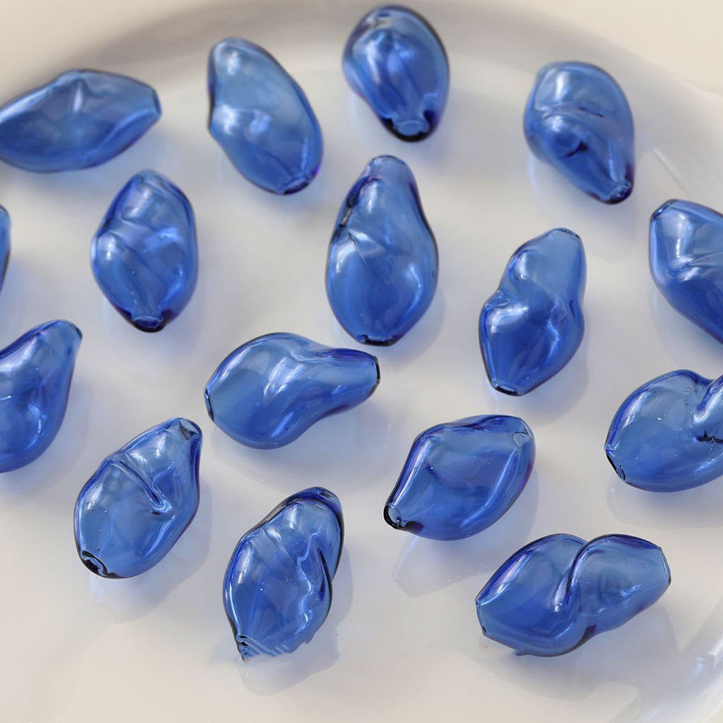 Glass Bubble Beads,Irregular Twisted Glass Beads, Colorful Hand Blown Hollow Round Globes for Jewelry Making, DIY Beads Finding GZ560