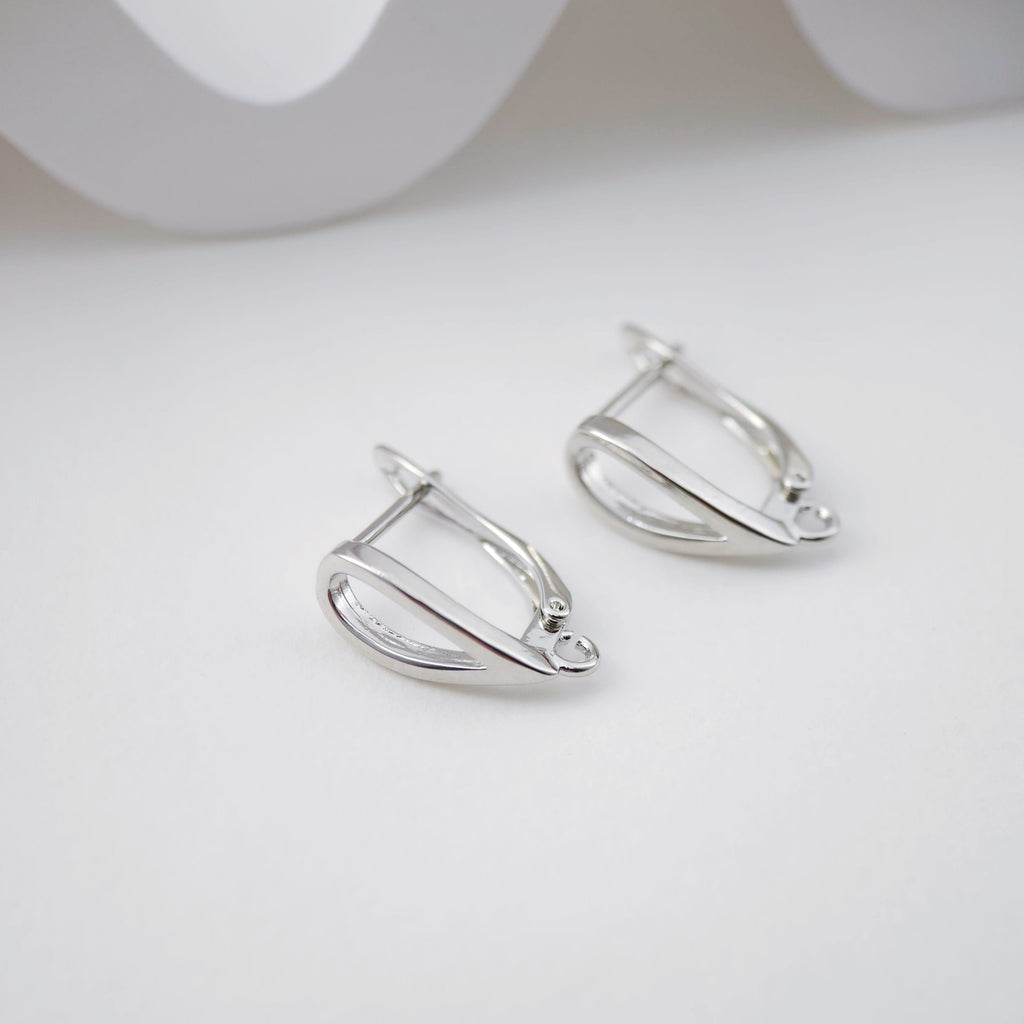 English lock with loop, Gold/Rhodium Plated Earring hoop, Hypoallergenic & Nickel-Free, DIY Handmade Earring Findings Supplies D0086