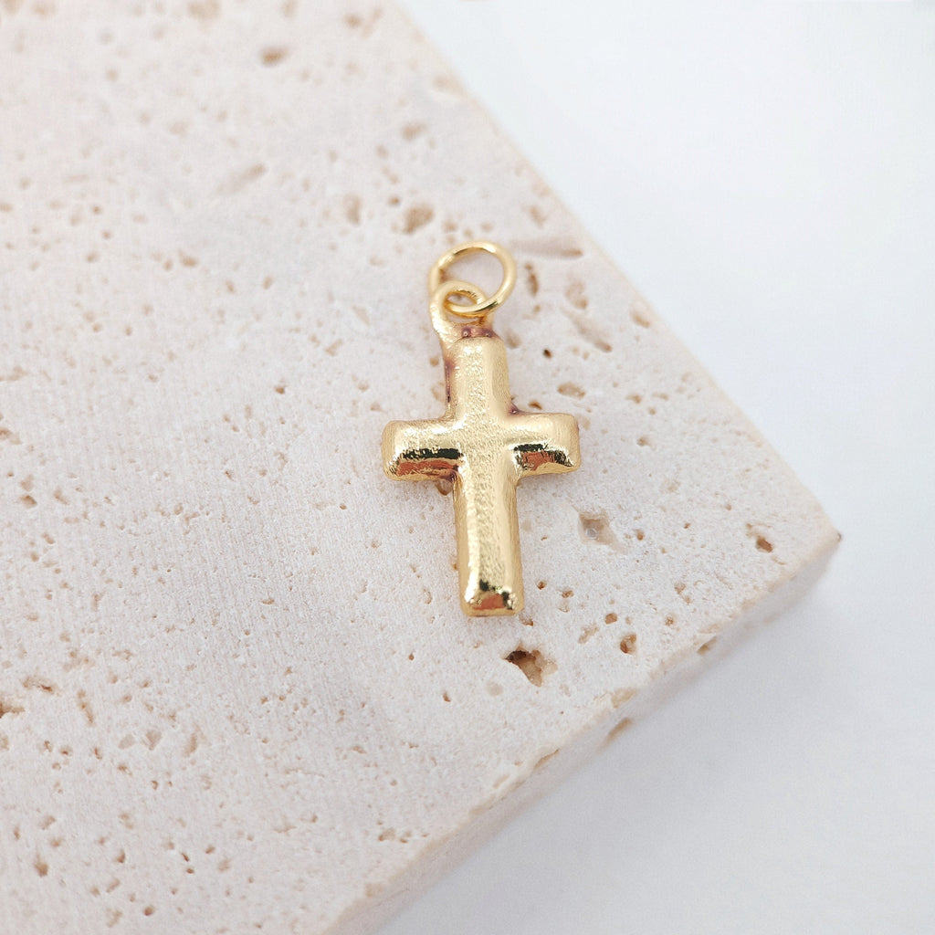 Dijes de cruz con pavé de circonita cúbica, colgante de espada, dije de cruz rosa, chapado en oro de 18 quilates, dijes para hacer collares, accesorios de joyería S890