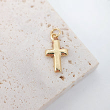 Cargar imagen en el visor de la galería, Dijes de cruz con pavé de circonita cúbica, colgante de espada, dije de cruz rosa, chapado en oro de 18 quilates, dijes para hacer collares, accesorios de joyería S890