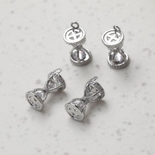 Load image into Gallery viewer, 3D Hourglass Pendant, Gold/Silver Plated, Cubic Zirconia Charms, 14K Gold Plated, Necklace Making Pendants, Jewelry Findings GT030