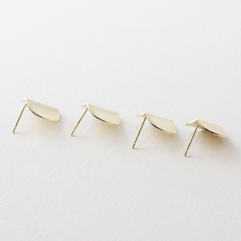 10pcs 18K Gold Round Post With Loop, Wave Round Stud Earring Nickel Free, 15mm, Hypoallergenic Earring Findings BB077