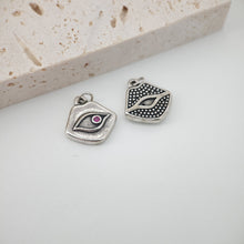 Load image into Gallery viewer, Evil Eye Charm, 18K Gold Plated Micro CZ Pave Eye Pendant, 12x13mm, Necklace Making Charm, Jewelry Findings S326