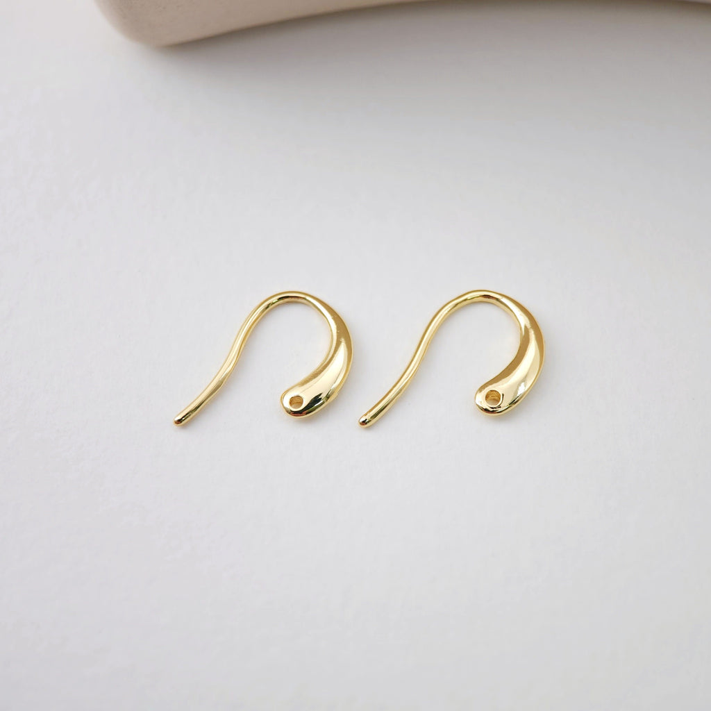 Fish Hooks, 18K Gold Plated Ear Wires, Gold Earring Earring Hooks, Ear Wires for Jewelry Making D0189