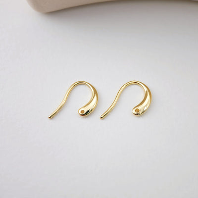 Fish Hooks, 18K Gold Plated Ear Wires, Gold Earring Earring Hooks, Ear Wires for Jewelry Making D0189