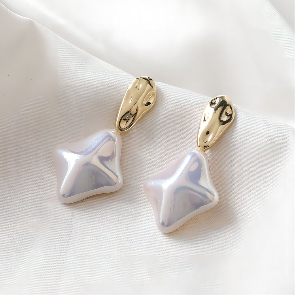 Irregular Stone Ear Post With Loop, S925 Silver Ear Pin Nickel Free Earrings, Gold Ear Stud, Hypoallergenic Earring Findings JJ016-ZX7001