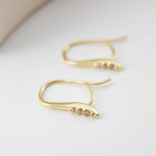Load image into Gallery viewer, 18K Gold Plated Ear Wires, Cubic Pave Earring Hooks, Nickel Free, Fish Hooks, Ear Wires for Jewelry Making D0180
