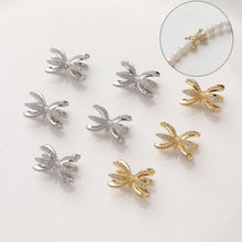 Cargar imagen en el visor de la galería, Cuentas espaciadoras con forma de corona, chapadas en oro de 14 quilates, cuentas de circonita con orificio para tapa, cuentas para hacer collares y aretes, accesorios de joyería SC019