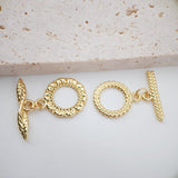 OT Toggle Clasps, 18K Gold Plated Leaf  Bracelet Necklace Making OT Clasps, Connectors Clasps, Jewelry Findings S815