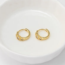 Load image into Gallery viewer, Cubic Zircon Earring Hoop, Gold Plated Huggie Hoop Earring, Leverback Earring, DIY Earring  Findings,Handmade Earring Supplies D0518-D0516