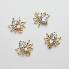 Load image into Gallery viewer, Spider Pendant Charm, Cubic Pave Pendant, 14K Gold/Silver Plated Pendant, Necklace Bracelet Making Charm, Jewelry Findings GZ226