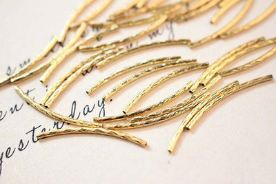 10pcs Tube Beads, Curved Spacer Beads, Curved Tube Beads, 14K Gold/Silver Plated, Bracelet Necklace Making Jewelry Finding GZ320