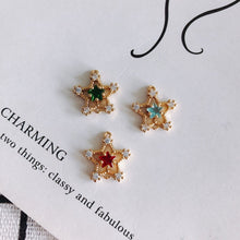 Cargar imagen en el visor de la galería, 10 dijes de estrella diminutos, colgante de estrella cúbica de cristal, conector de estrella, chapado en oro de 18 quilates, dijes para collar, accesorios de joyería MY067-F051