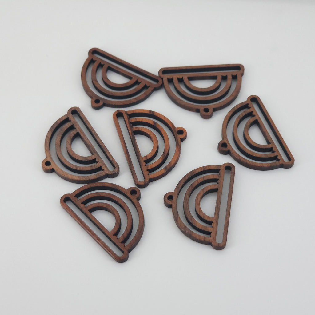 10PCS  Geometric Shape Wood Charms, Wooden Pendant, Reclaimed Walnut Wood, Geometric Statement Wood Earrings Diy Ideas JT975