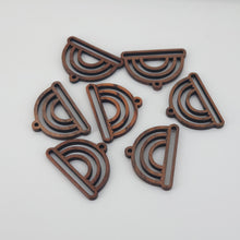 Load image into Gallery viewer, 10PCS  Geometric Shape Wood Charms, Wooden Pendant, Reclaimed Walnut Wood, Geometric Statement Wood Earrings Diy Ideas JT975
