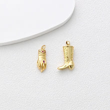Load image into Gallery viewer, Hand Charm, Boot Pendant, 18K Gold Plated Pendant, Neckalce Bracelet Making Pendant, Jewelry Supply Finding S1364
