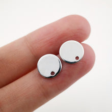 Load image into Gallery viewer, 10pcs 18K Gold Round Post With Loop, Round Stud Earring Nickel Free, 10mm, 12mm, 15mm, Hypoallergenic Earring Findings QR024-ZX7043