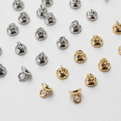 10pcs Beads Caps with holes, Bead Cones, 18K Gold Plated, With Loop, 4.3*4.3mm, Pearl Bead Caps, Jewelry Making GE111