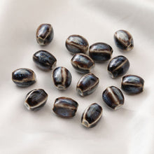 Cargar imagen en el visor de la galería, 5 cuentas espaciadoras ovaladas, colgante ovalado de cerámica, cuentas de cerámica para hacer joyas, hallazgos de cuentas DIY GZ434