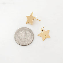 Load image into Gallery viewer, 10pcs Gold Star Earring Post With Loop, Nickel Free Earrings, Ear Stud Loop, Hypoallergenic Earring Findings ZX083