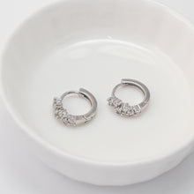 Load image into Gallery viewer, CZ Pave Flower Ear Hoop, Gold Plated Huggie Hoop Earring, Leverback Earring, DIY Earring  Findings, Handmade Earring Supplies D0531-D0539