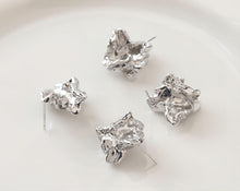 Load image into Gallery viewer, Irregular Ear Post With Loop, S925 Silver Ear Pin Nickel Free Earrings, Gold/Silver Ear Stud, Hypoallergenic Earring Findings G002