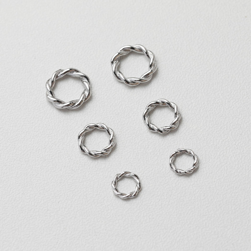 10pcs Twisted Closed Jump Rings for Jewelry Making, Thickened Gold Plated, 6mm,8mm,9.4mm Round Connectors, Jewelry Finding GT022