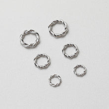Load image into Gallery viewer, 10pcs Twisted Closed Jump Rings for Jewelry Making, Thickened Gold Plated, 6mm,8mm,9.4mm Round Connectors, Jewelry Finding GT022