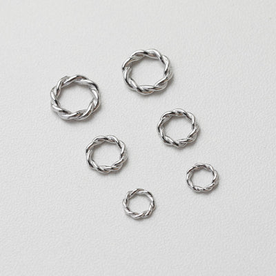 10pcs Twisted Closed Jump Rings for Jewelry Making, Thickened Gold Plated, 6mm,8mm,9.4mm Round Connectors, Jewelry Finding GT022