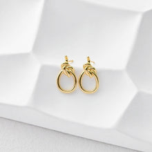 Cargar imagen en el visor de la galería, Poste para pendientes con nudo dorado, pasador para pendientes de plata S925, pendientes sin níquel, aro para pendientes de 18 quilates, accesorios para pendientes con nudo D0387