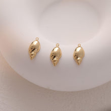 Load image into Gallery viewer, Conch-shaped Earrings Post With Loop, 18K Gold Plated, Nickel Free, Ear Stud Hypoallergenic Earring Findings GZ780