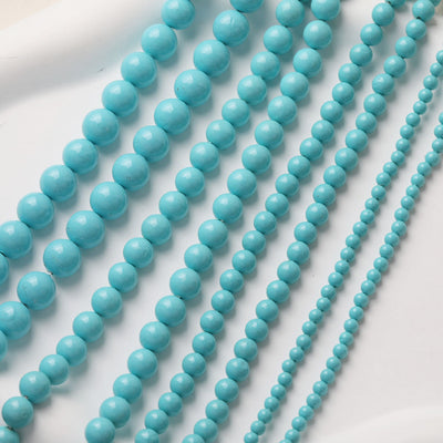 Turquoise Round Shell Pearl Beads, 4mm,6mm,8mm,10mm, Smooth Beads for Jewelry Making, DIY Beads Finding GE130