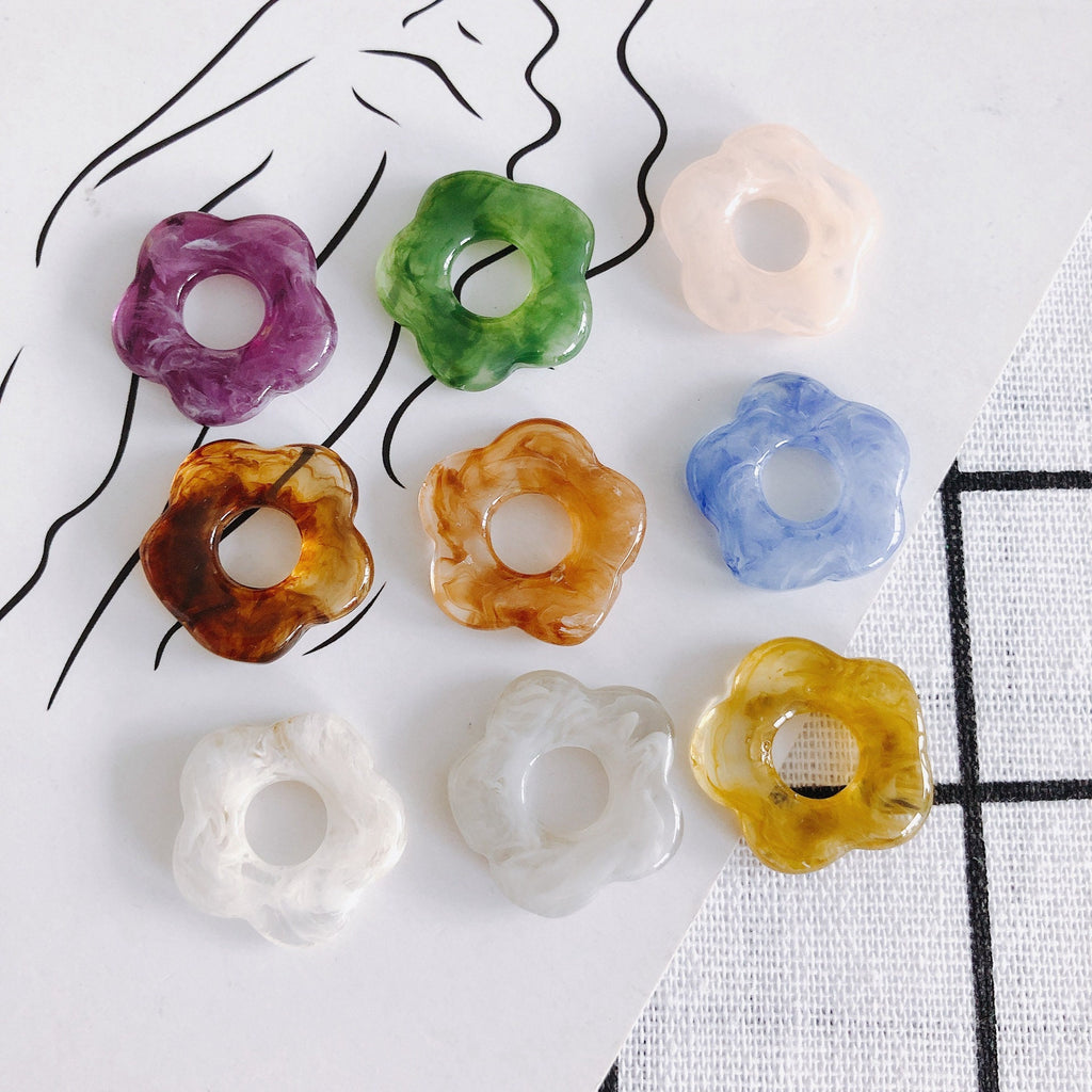 10pcs Cute Flower Pendant, Resin Pendant for Jewelry Making, DIY Beads Finding MY118