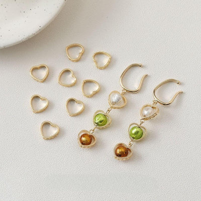 إطارات خرز على شكل قلب تناسب خرز 8 مم، مطلية بالذهب عيار 18 قيراطًا، خرز متباعد أنيق، إطارات خرز، العثور على المجوهرات GZ622