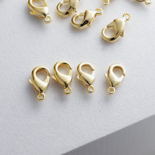 Cargar imagen en el visor de la galería, 10 cierres de langosta chapados en oro brillante de 18 quilates, 10 mm, para hacer collares y pulseras, accesorios de joyería S017-ZX7032