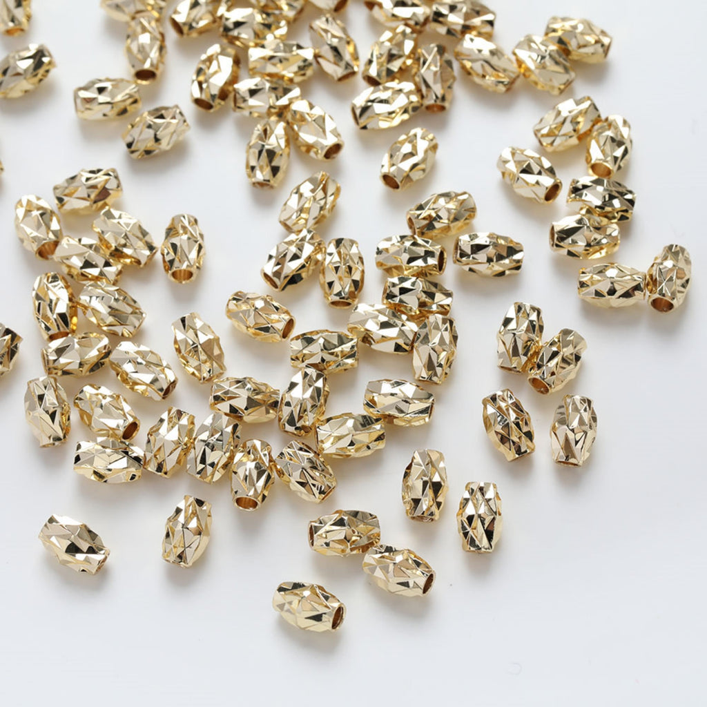 Barrel shaped spacer beads,14K gold plated,faceted spacer beads,necklace and earring making beads,jewelry finding SC008