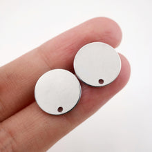 Load image into Gallery viewer, 10pcs 18K Gold Round Post With Loop, Round Stud Earring Nickel Free, 10mm, 12mm, 15mm, Hypoallergenic Earring Findings QR024-ZX7043