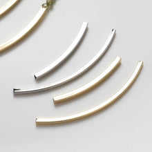 Cargar imagen en el visor de la galería, 5 cuentas de tubo cuadrado doblado, cuentas espaciadoras curvas, cuentas de tubo curvo, chapadas en oro/plata de 14 quilates, para hacer pulseras y collares, accesorio de joyería GZ229