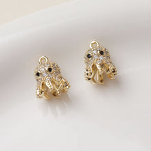 Load image into Gallery viewer, Zirconia Octopus Peg Bail Caps, 14K Gold Plated, Half Drilled Bead Caps, Pearl Bead Caps, Jewelry Making GZ350