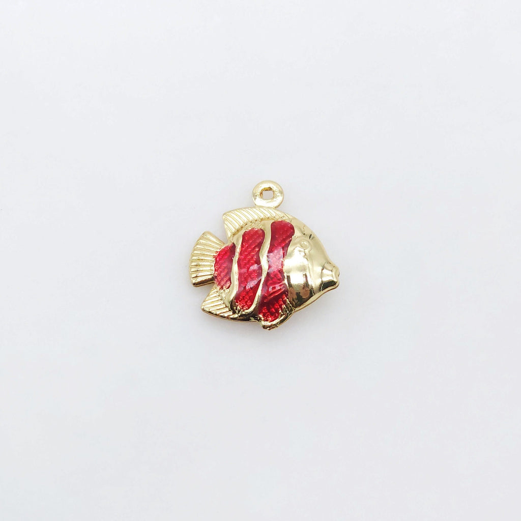 Enamel Marine Life Charms, Fish Pendant, 18K Gold Plated Charms, Bracelet Making, Jewelry Findings S20515