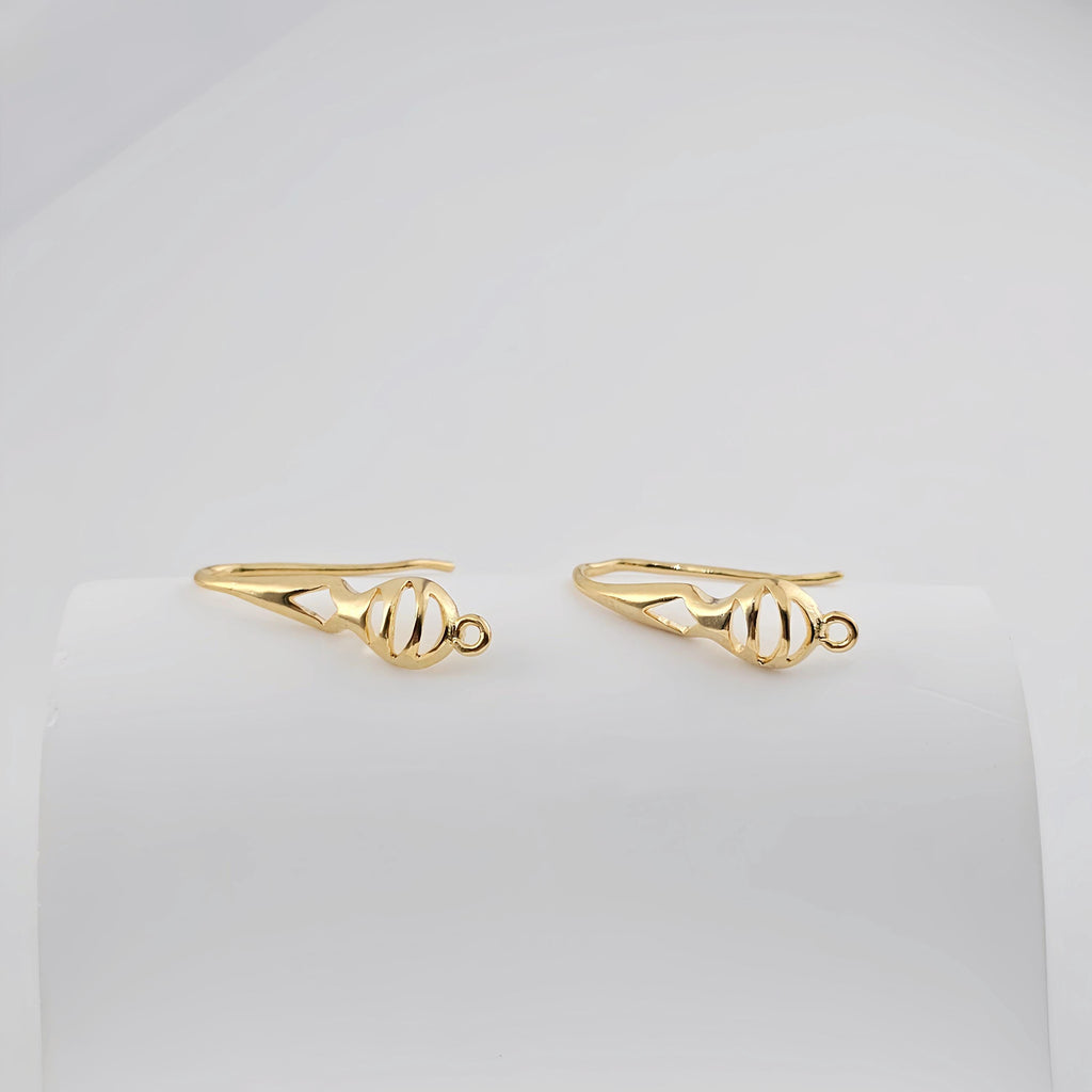 10pcs Fish Hooks, 18K Gold Plated Ear Wires, Gold Earring Earring Hooks, Ear Wires for Jewelry Making ZX294