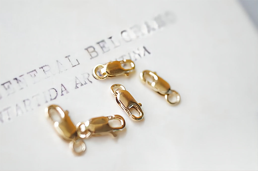 14K Gold Filled Lobster Claw Clasp, 3x8mm/4x10mm/4.5x12mm/5.2x13.5mm, Clasp with Open Loops for Necklace Bracelet Making B018