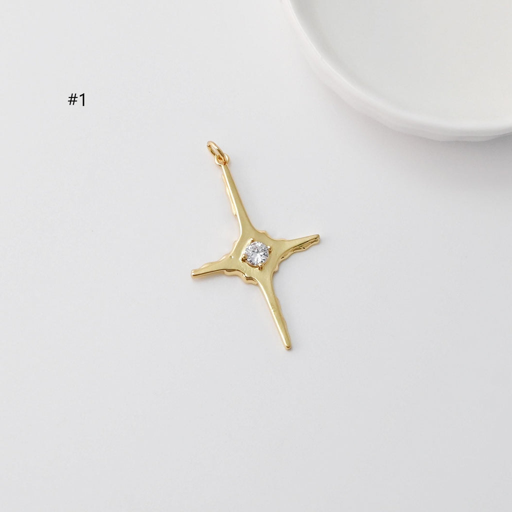 Dijes de cruz, colgante de cruz con pavé de circonitas, latón chapado en oro de 18 quilates, dijes para hacer collares, accesorios de joyería