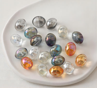 30pcs Oval Ball Glass Beads, 19x15mm, Crystal Glass Loose Beads for Jewelry Making, DIY Beads Finding GZ031