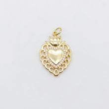 Load image into Gallery viewer, Cubic Heart Charms, 18K Gold Plated CZ Pave Love Charms, Bracelet Necklace Making Pendants, Jewelry Findings S20555