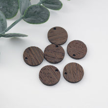 Load image into Gallery viewer, Round Geometric Shape Wood Charms, Wooden Pendant, Reclaimed Walnut Wood, Geometric Statement Wood Earrings Diy Ideas JT1001