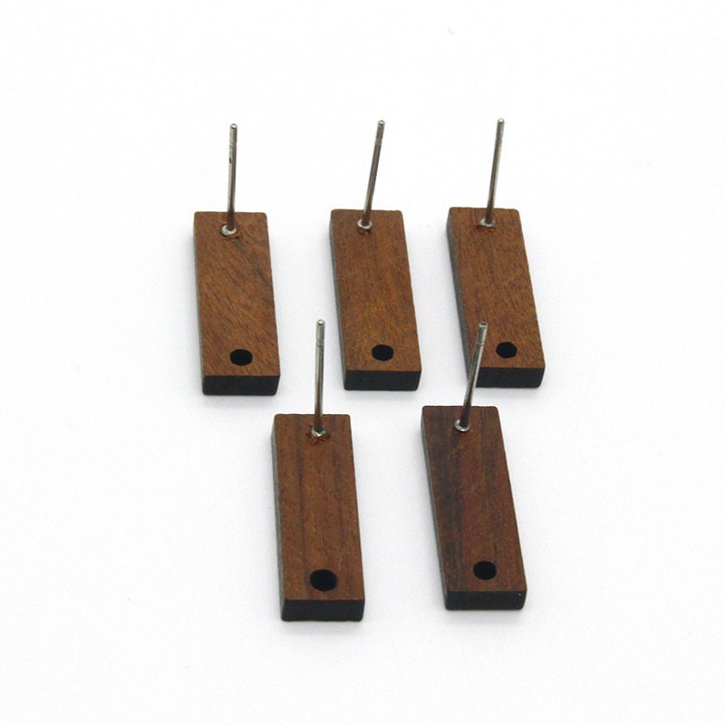 10PCS  rectangular Geometric Wooden Earring Findings, Nickel Free, Earring Finding PS029-JT006
