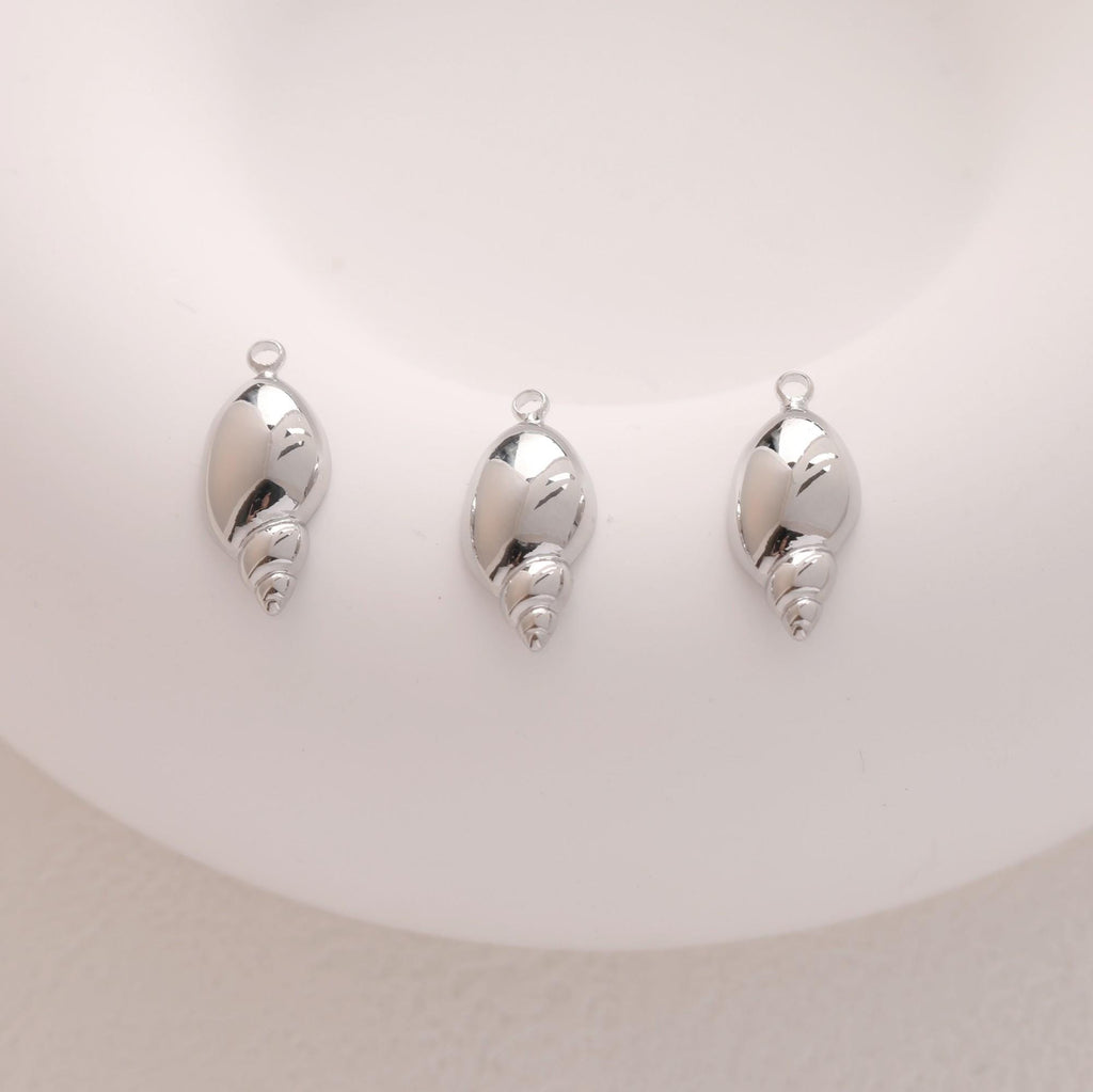 Conch-shaped Earrings Post With Loop, 18K Gold Plated, Nickel Free, Ear Stud Hypoallergenic Earring Findings GZ780